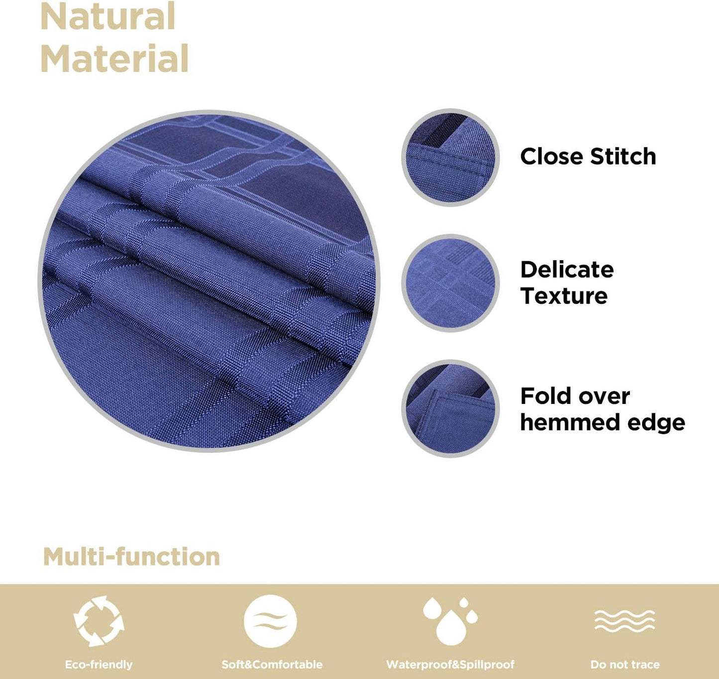 Bulk Solid Plaid Jacquard Spring Tablecloth Wrinkle and Water Resistant, Contemporary Woven Decorative Table Cover for Holiday Events Wholesale