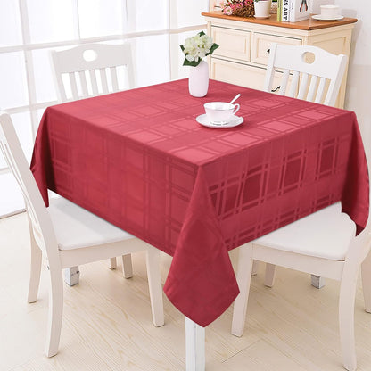 Bulk Solid Plaid Jacquard Spring Tablecloth Wrinkle and Water Resistant, Contemporary Woven Decorative Table Cover for Holiday Events Wholesale