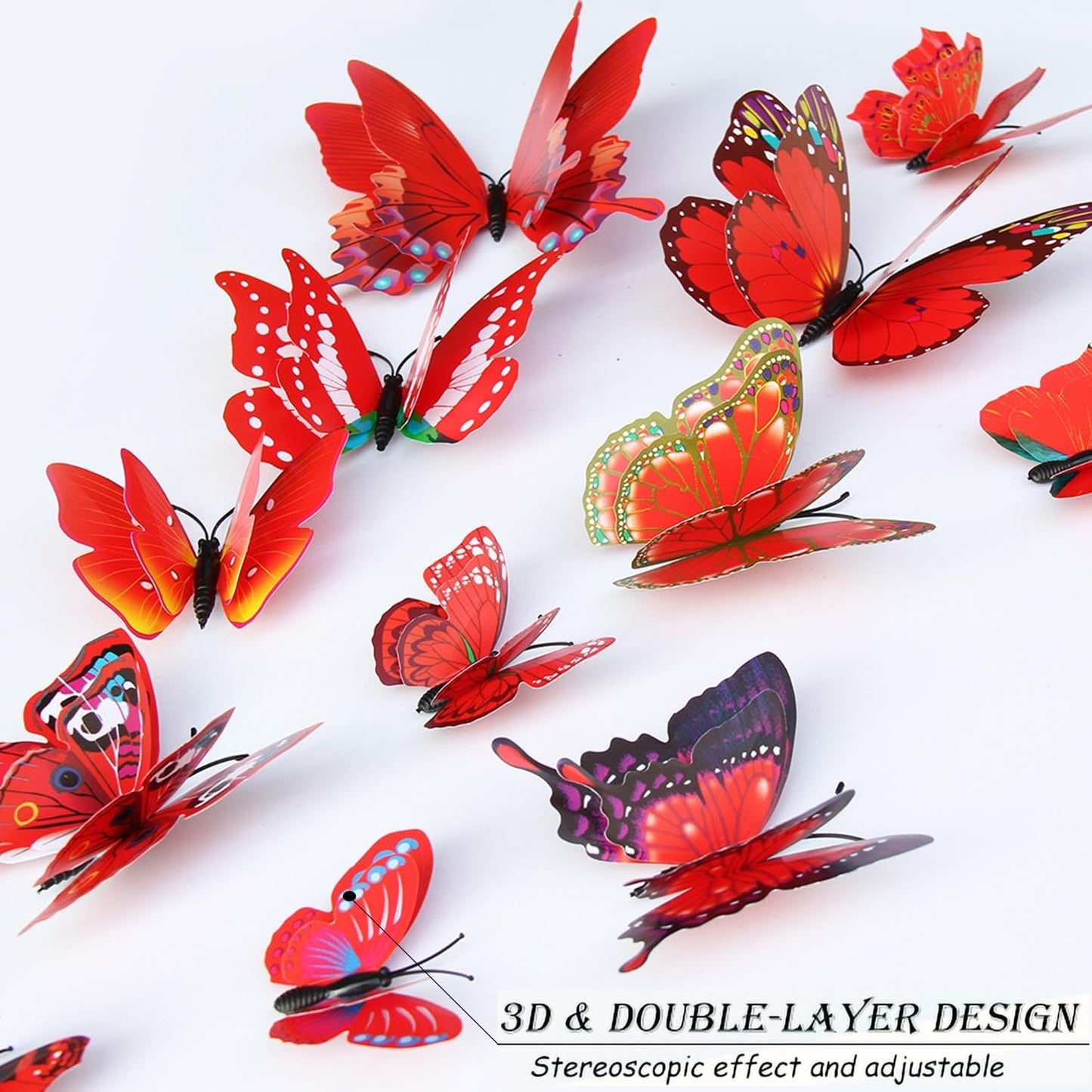 Bulk 24/48 Pcs 3D Butterfly Wall Decor Featuring Magnets, Perfect for Party Decorations Wholesale