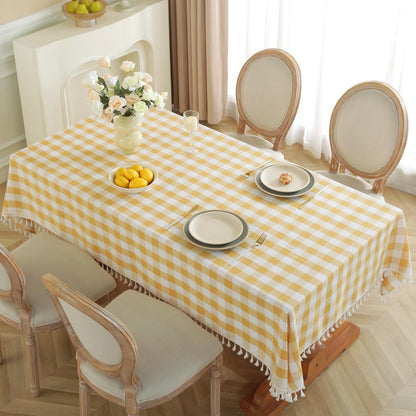 Bulk St. Patrick's Day Checkered Tablecloth Washable Buffalo Plaid with Tassel Suitable for Kitchen and Dining Room Decor Wholesale