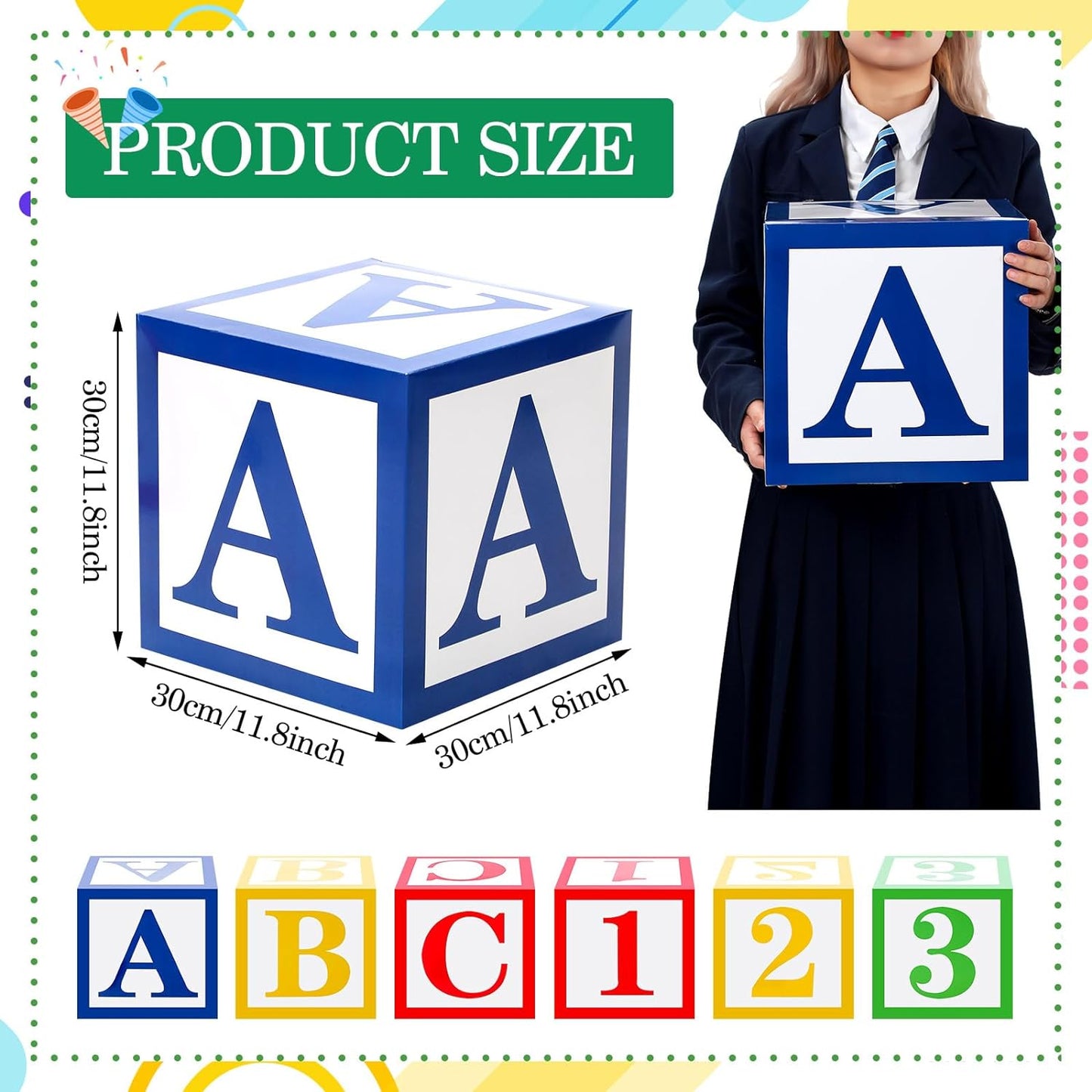 Bulk ABC Alphabet 123 Balloon Box 30x30 Inch School Party Decorations Graduation Birthday and Baby Shower Decor Wholesale