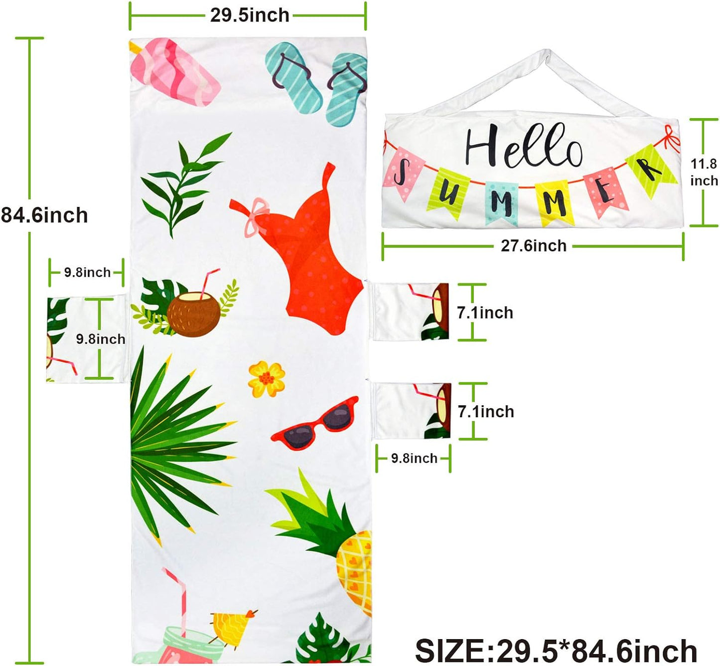 Bulk Beach Folding Chair Cover with Pockets Suitable for Patio Loungers Ideal for Sunbathing and Pool Party Decor Wholesale