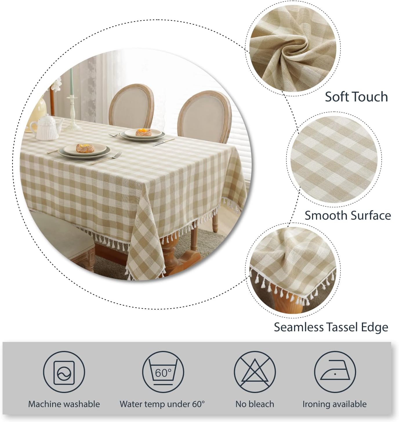 Bulk St. Patrick's Day Checkered Tablecloth Washable Buffalo Plaid with Tassel Suitable for Kitchen and Dining Room Decor Wholesale