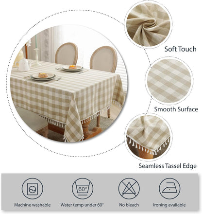 Bulk St. Patrick's Day Checkered Tablecloth Washable Buffalo Plaid with Tassel Suitable for Kitchen and Dining Room Decor Wholesale