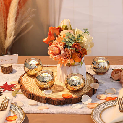 Bulk 12 Pcs Shine Bright Electroplated Glass Candle Holders for Weddings Parties Holidays Gifts and Bridal Showers Wholesale