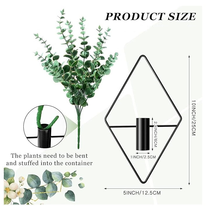 Bulk 1pc Rhombus Shape Metal Hanging Vase Modern Geometric Wall Decor For Home Living Room Office Decor Home Decor Wholesale