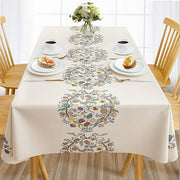5 Pcs Artificial Spring Fern Tablecloth 60x84 Inch Rectangular Green Washable Cover for Party Picnics