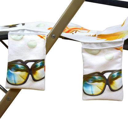 Bulk Beach Folding Chair Cover with Pockets Suitable for Patio Loungers Ideal for Sunbathing and Pool Party Decor Wholesale