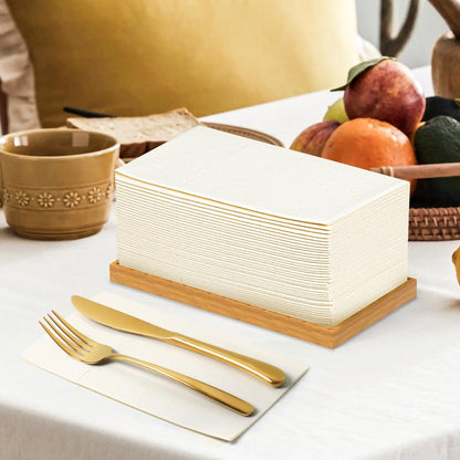 Bulk 100 Pcs 16.5" x 16.5" Premium Dinner Napkins with Flatware Pocket Soft Absorbent Cloth for Kitchen Parties Weddings Events Wholesale
