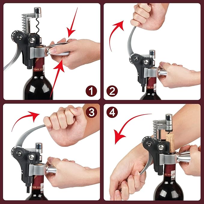 Wine Opener The Rabbit Cork Screws Set Stainless Steel Cork Screw Rabbit Wine Bottle Opener Kit Including Foil Cutter Pourer Vacuum Wine Stopper Corkscrews etc Ideal Wine Sets Gifts for Women & Men Wholesale