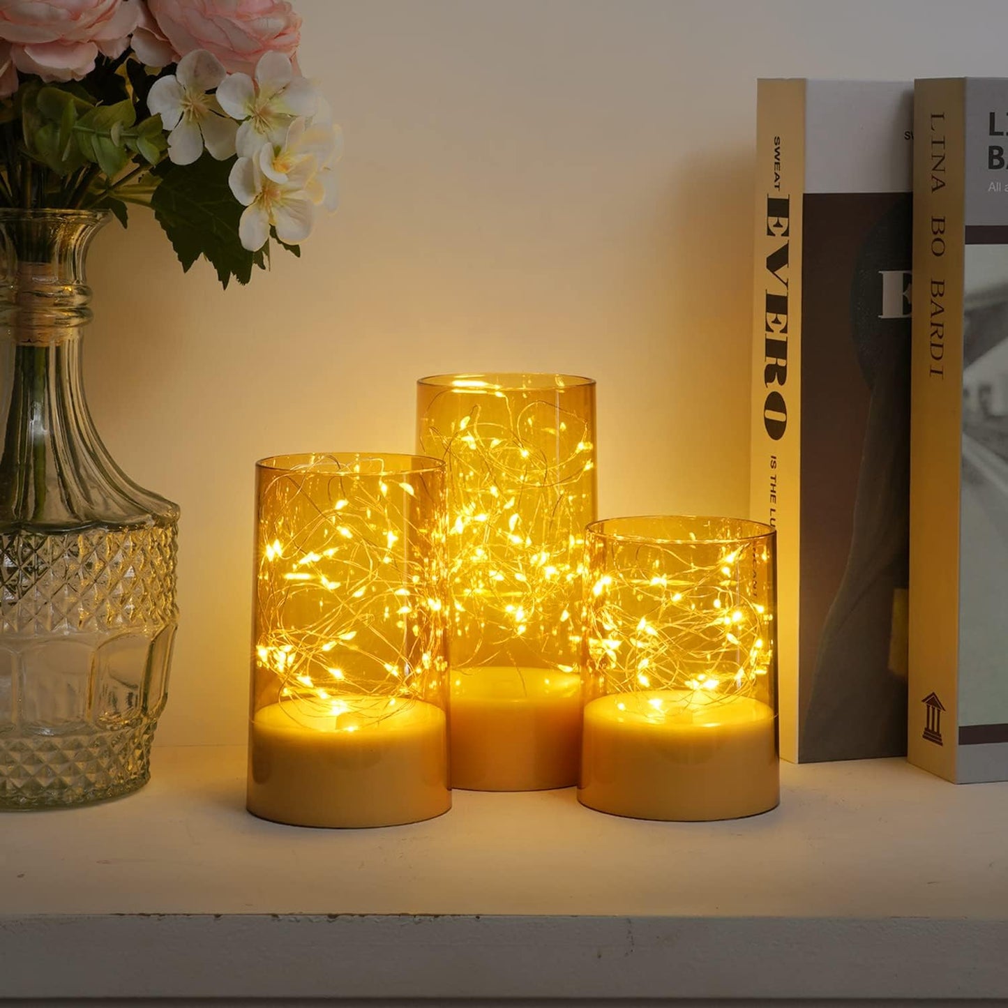 Bulk 3 Pcs LED Flickering Flameless Candle Light String Ideal Centerpiece Decor for Kitchen Coffee Tables Restaurants and Living Rooms Wholesale