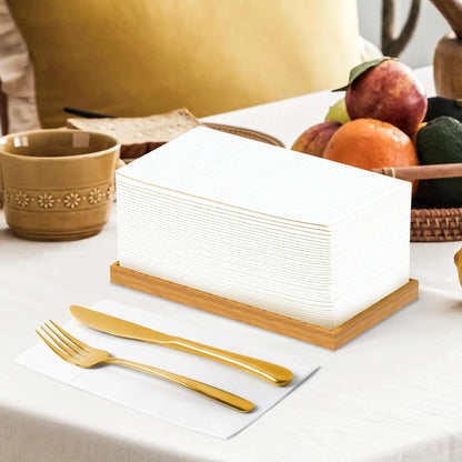 Bulk 100 Pcs 16.5" x 16.5" Premium Dinner Napkins with Flatware Pocket Soft Absorbent Cloth for Kitchen Parties Weddings Events Wholesale