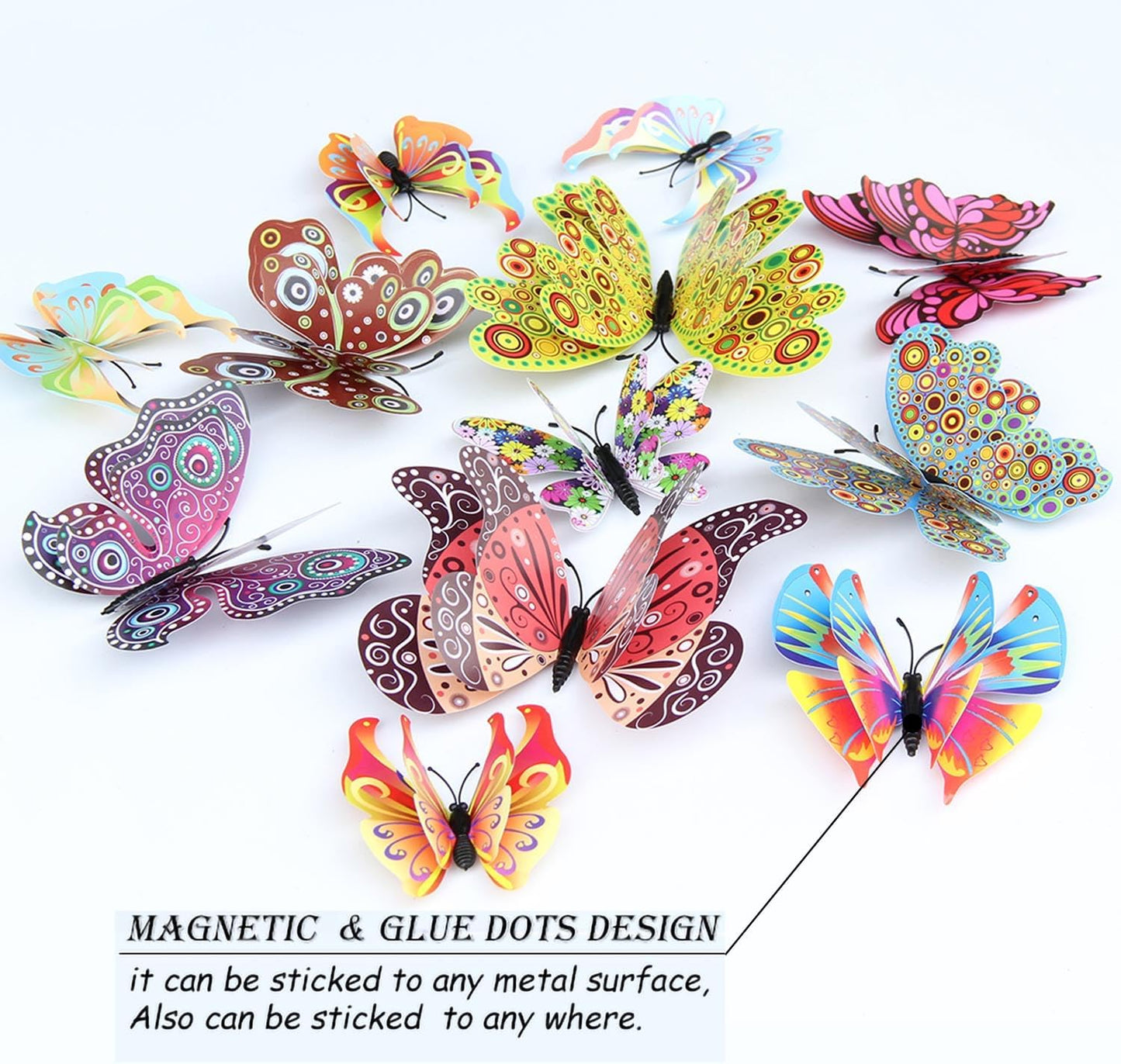 Bulk 24/48 Pcs 3D Butterfly Wall Decor Featuring Magnets, Perfect for Party Decorations Wholesale