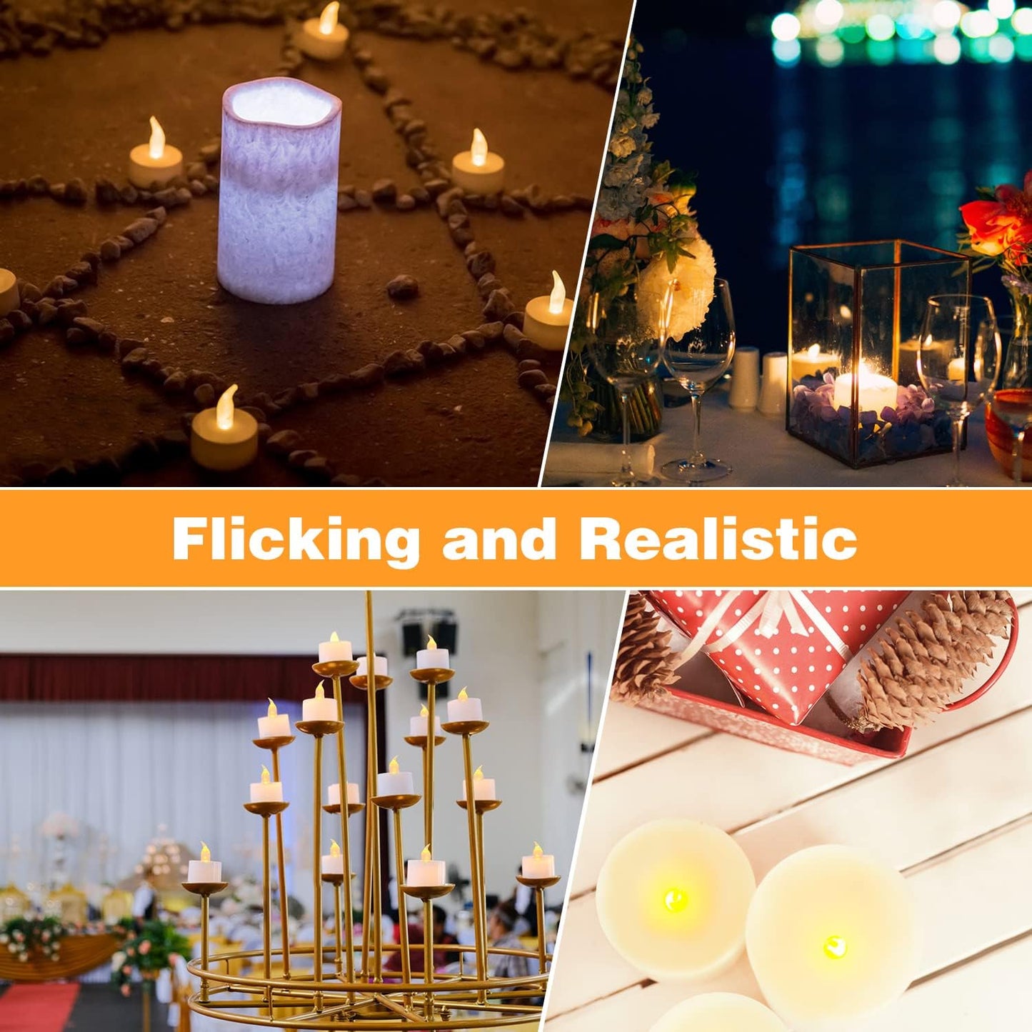 Bulk 12/24/50/100/200/400 Pack LED Flameless Battery Operated Tea Lights Candles for Events and Parties Decoration Wholesale