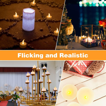Bulk 12/24/50/100/200/400 Pack LED Flameless Battery Operated Tea Lights Candles for Events and Parties Decoration Wholesale