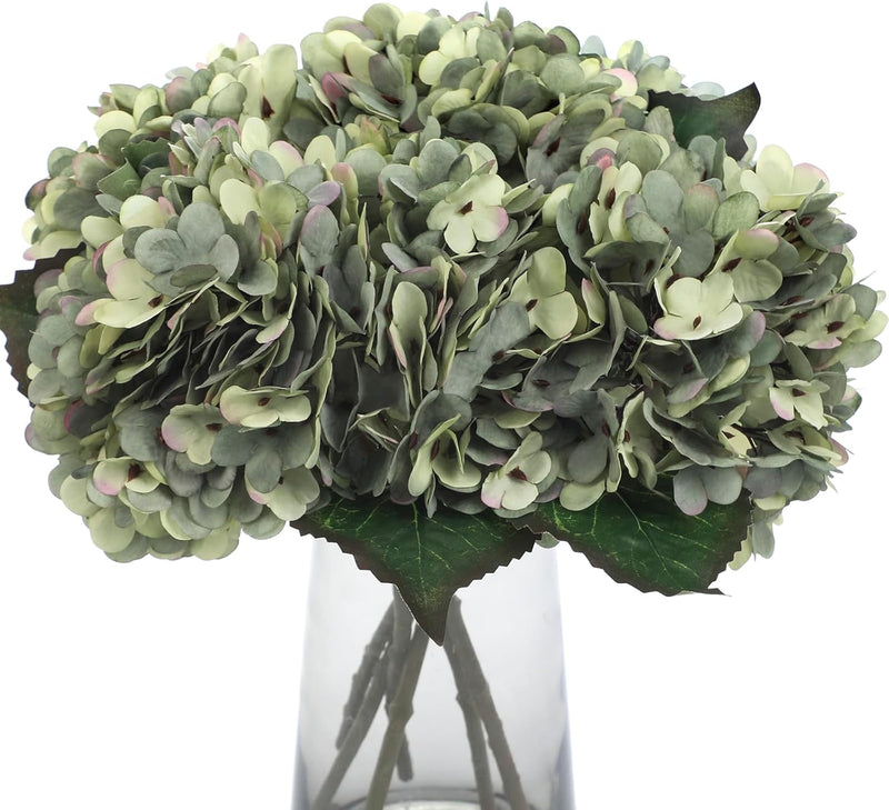 6 Pcs Artificial Silk Autumn Hydrangea Flowers, 12.6" Stems, 5.9" Heads, Realistic Fall Decor for Wedding & Farmhouse