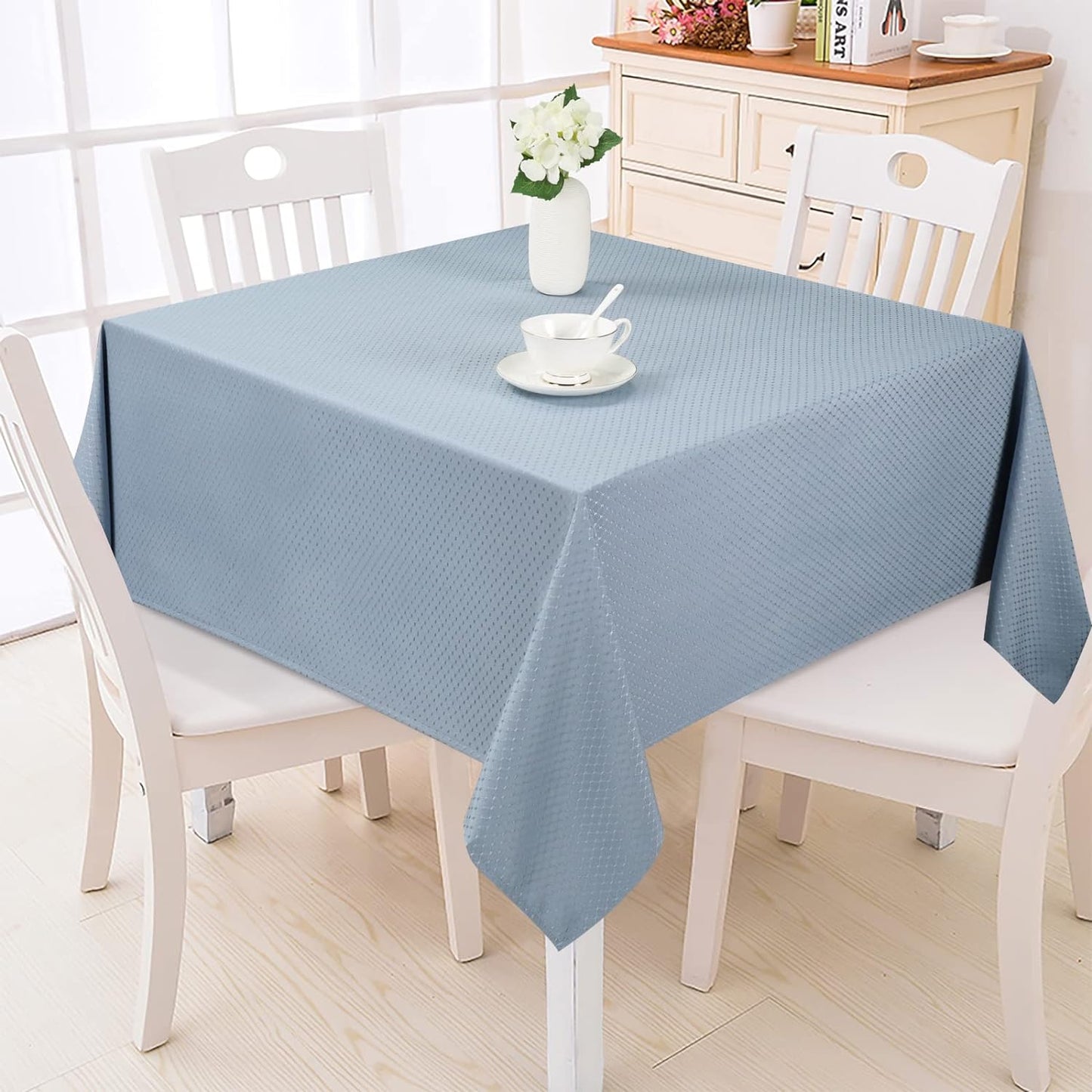 Bulk Solid Plaid Jacquard Spring Tablecloth Wrinkle and Water Resistant, Contemporary Woven Decorative Table Cover for Holiday Events Wholesale