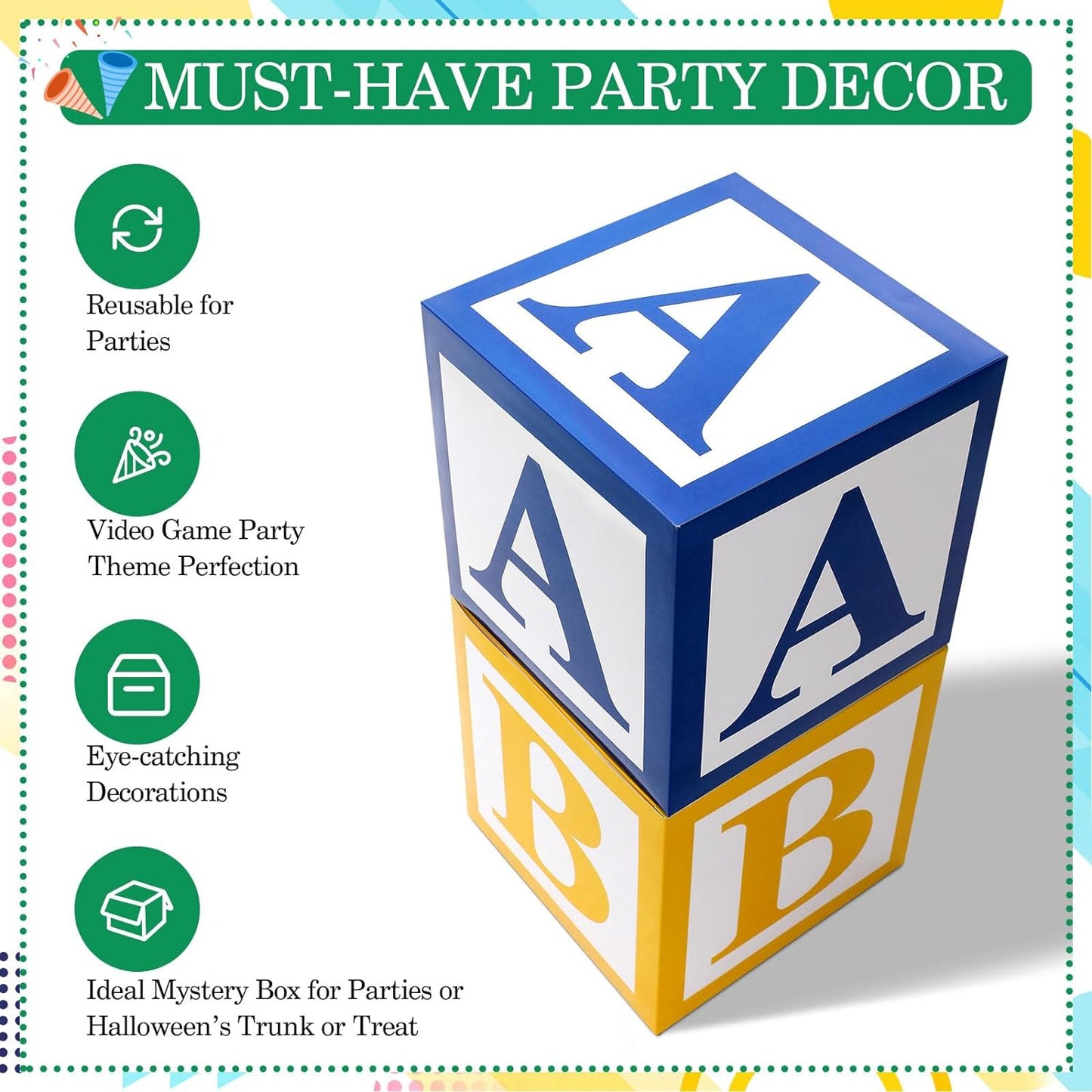 Bulk ABC Alphabet 123 Balloon Box 30x30 Inch School Party Decorations Graduation Birthday and Baby Shower Decor Wholesale