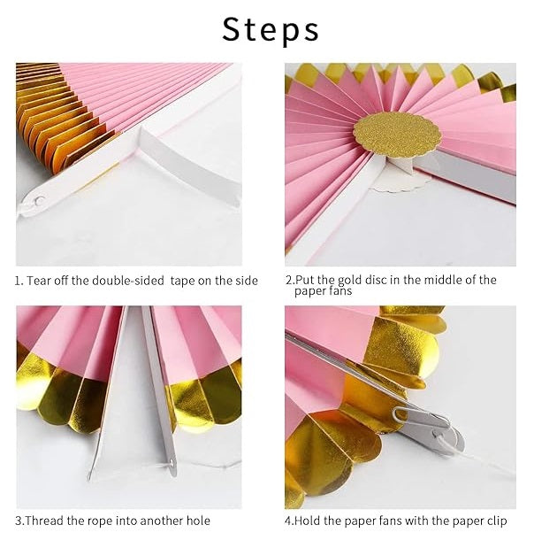 Bulk Set Of 6 Paper Fans Set Honeycomb Paper Fans For Birthday Wedding Party Hanging Supplies Decor Wholesale