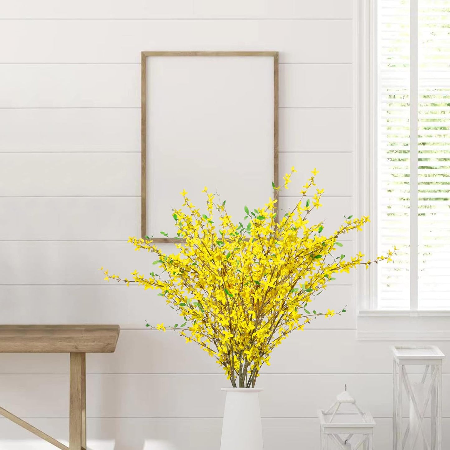Forsythia Artificial Flower Stems, 4-Pack 40.5in Yellow Floral Branches for Wedding & Event Styling