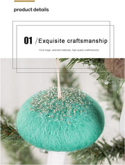 Bulk 12 Pcs Christmas Wool Felt Mushroom Ornaments for Xmas Tree Home Indoor Party Decor