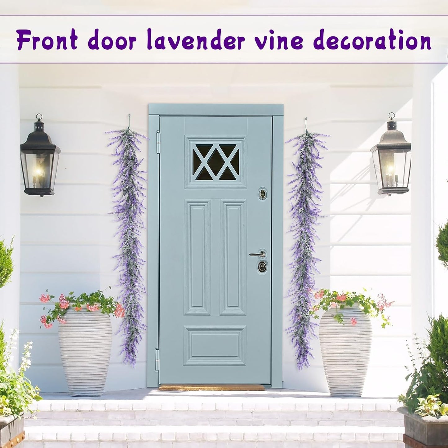 Premium 6Ft Lavender Artificial Garland High Quality Faux Flowers Wedding Arch Farmhouse Porch Mantle Indoor Outdoor Home Decor