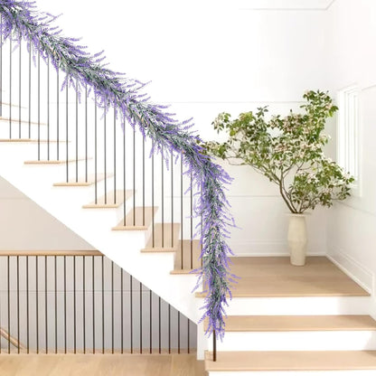 Premium 6Ft Lavender Artificial Garland High Quality Faux Flowers Wedding Arch Farmhouse Porch Mantle Indoor Outdoor Home Decor