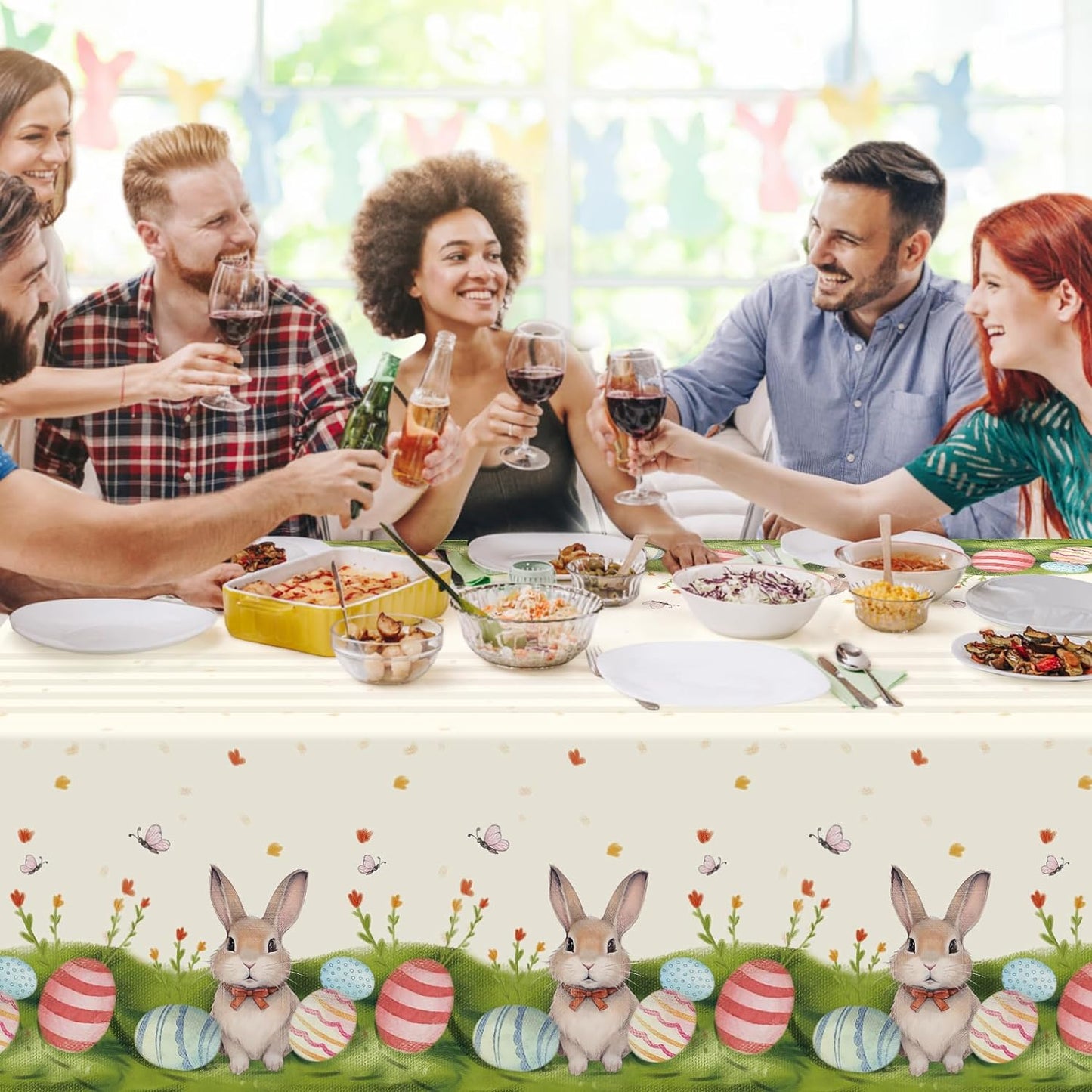 Bulk Vibrant Rainbow Disposable Tablecloth 54x108 Inches Ideal for Birthday Parties Buffets Disco and Mermaid Themed Decor Wholesale