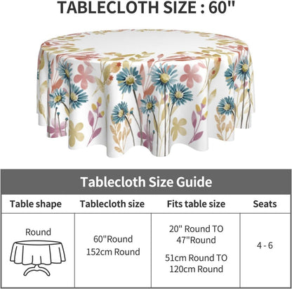 Bulk 60 Inch Round Tablecloth Stain Resistant Polyester Table Cover for Kitchen Dining Buffet Parties and Camping Mandala Design Wholesale