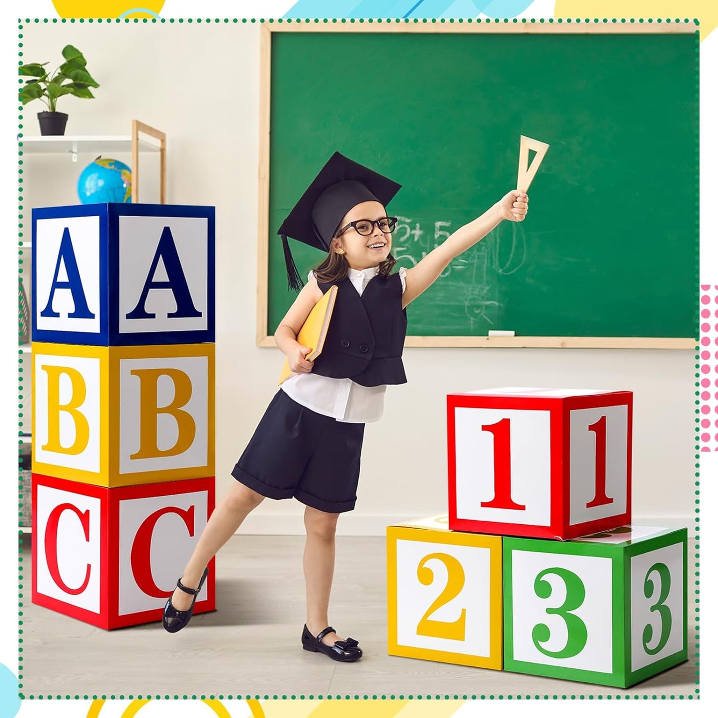 Bulk ABC Alphabet 123 Balloon Box 30x30 Inch School Party Decorations Graduation Birthday and Baby Shower Decor Wholesale