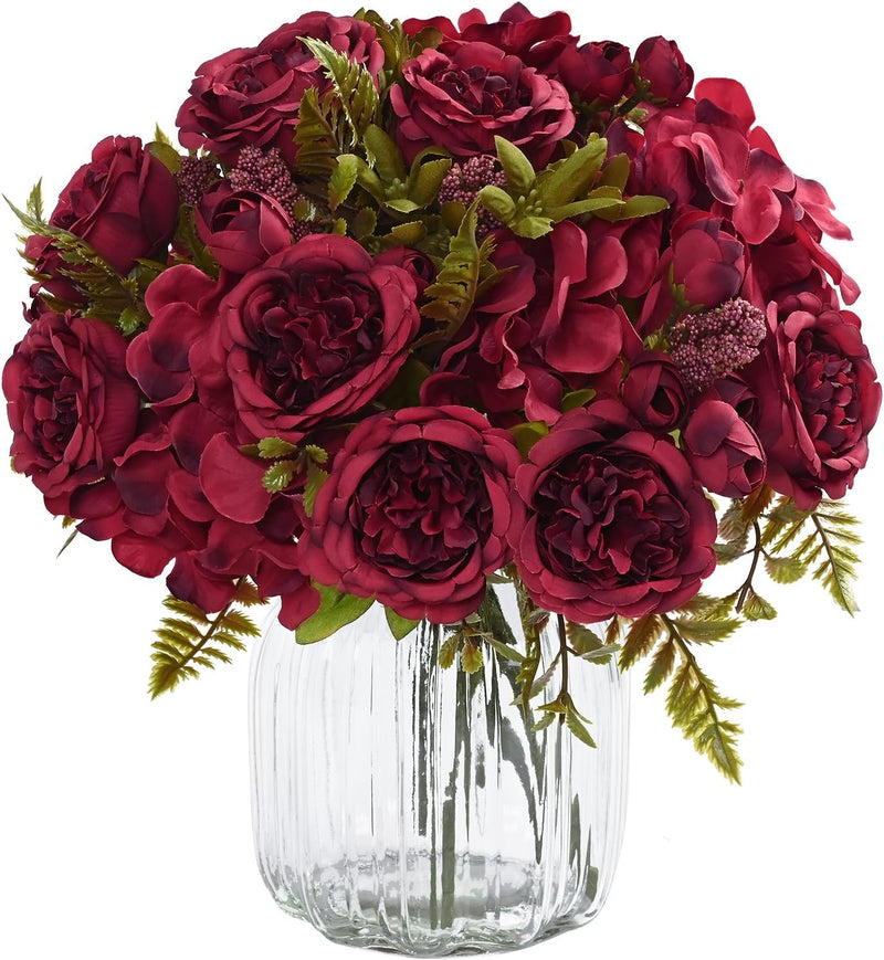 Artificial Silk Peonies 10 Pcs Vibrant Pink 12 Inch Realistic Flowers for Wedding Centerpieces and Home Decor