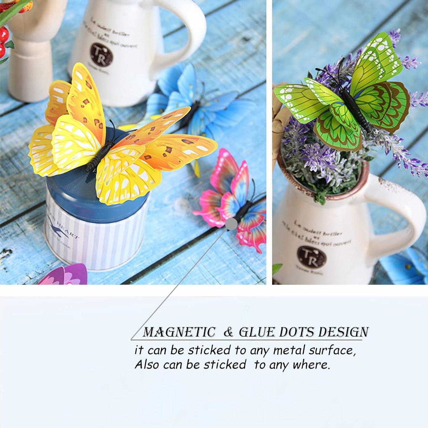 Bulk 24/48 Pcs 3D Butterfly Wall Decor Featuring Magnets, Perfect for Party Decorations Wholesale