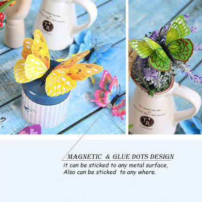 Bulk 24/48 Pcs 3D Butterfly Wall Decor Featuring Magnets, Perfect for Party Decorations Wholesale