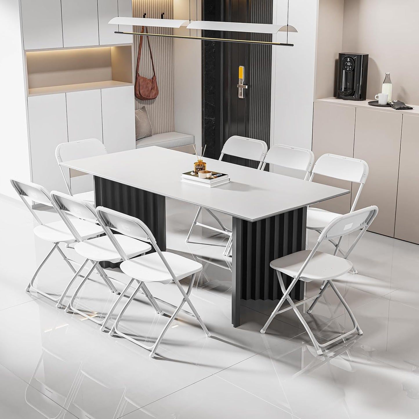 Bulk 6 Pcs Plastic Folding Chairs with Steel Frame Water-Resistant & Portable for Weddings Outdoor Events Office Parties Wholesale