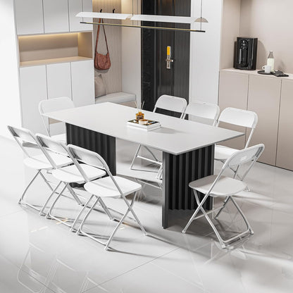 Bulk 6 Pcs Plastic Folding Chairs with Steel Frame Water-Resistant & Portable for Weddings Outdoor Events Office Parties Wholesale