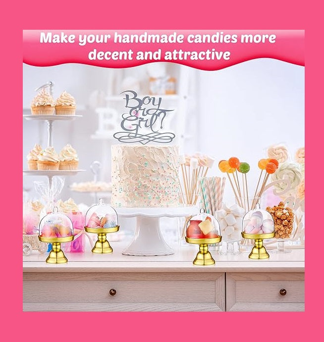 Bulk 12 Pack Clear Cake Stand Candy Treat Favor Boxes With Dome Cover for Birthday Wedding Holiday Party Supplies Wholesale