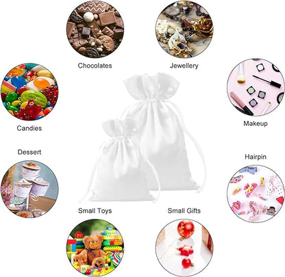 Bulk 10 Pcs Gift Bags Satin Drawstring Pouches For Wedding Party Jewelry Candy Pouch Wholesale