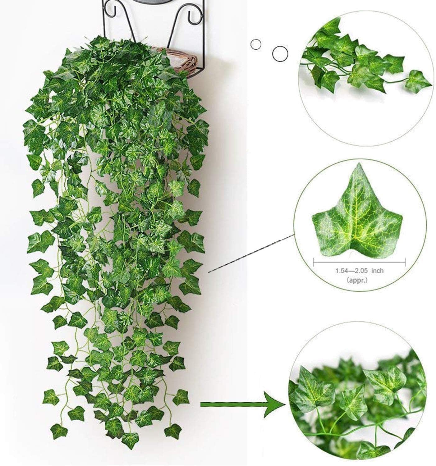 Bulk 12 Pcs Artificial Ivy Vines 2025 Real Touch UV-Resistant Hanging Vines for Boho Wedding Backdrop & Outdoor Garden Party Wall Decor Wholesale