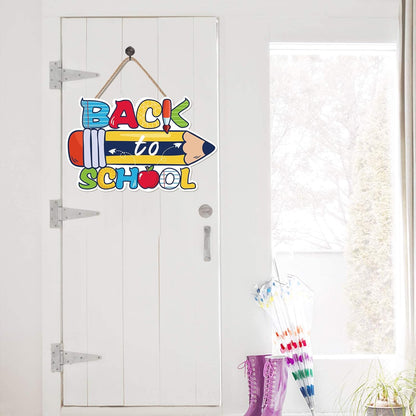 Bulk Cute Pencil Design Wooden Sign 11.81” x 7.48” Back to School Classroom Wall Decor Gift for Teachers Students Wholesale