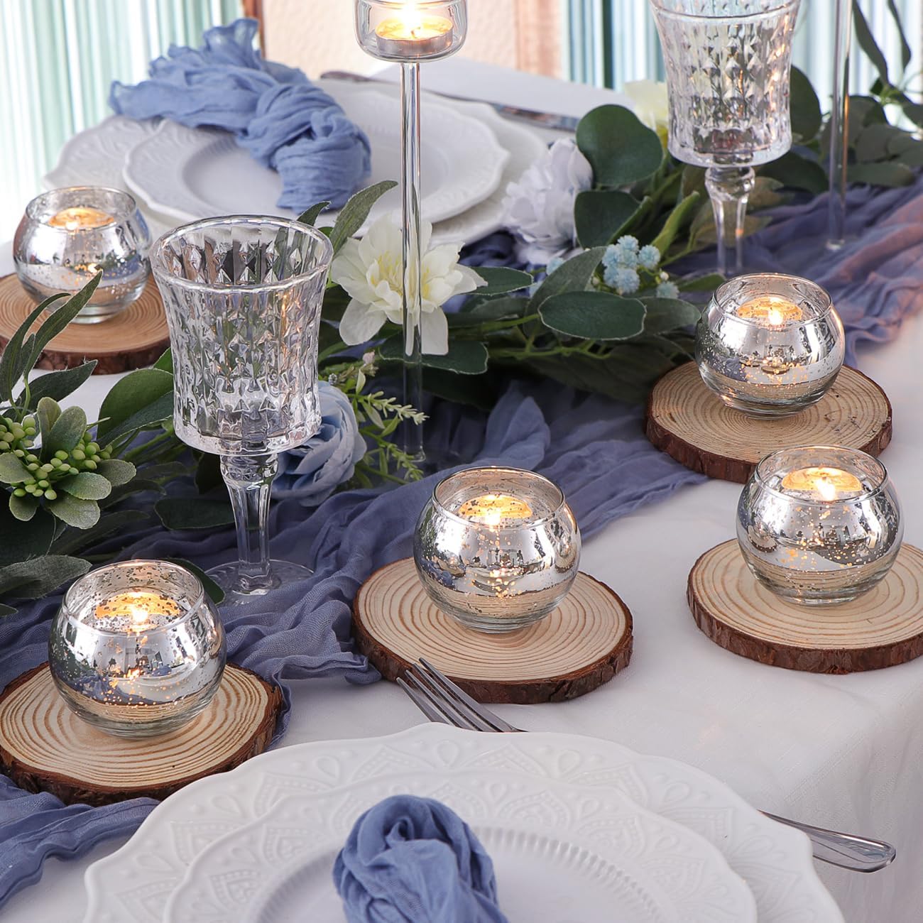 Bulk 12 Pcs Shine Bright Electroplated Glass Candle Holders for Weddings Parties Holidays Gifts and Bridal Showers Wholesale