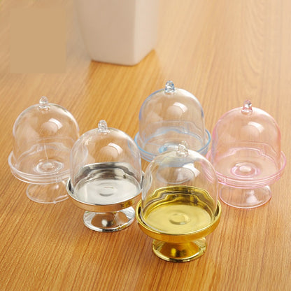 Bulk 12 Pack Clear Cake Stand Candy Treat Favor Boxes With Dome Cover for Birthday Wedding Holiday Party Supplies Wholesale