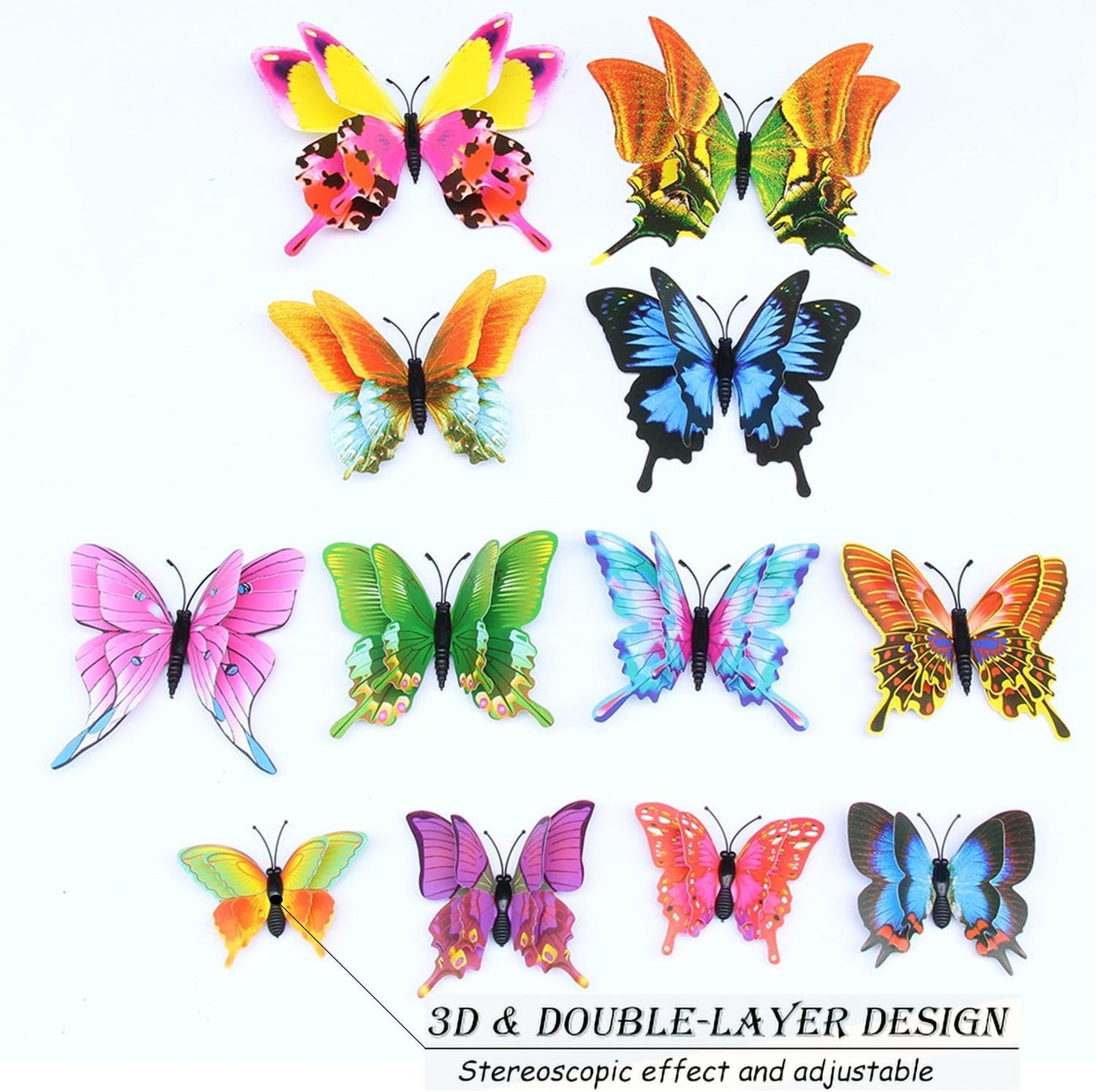 Bulk 24/48 Pcs 3D Butterfly Wall Decor Featuring Magnets, Perfect for Party Decorations Wholesale