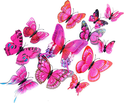 Bulk 24/48 Pcs 3D Butterfly Wall Decor Featuring Magnets, Perfect for Party Decorations Wholesale