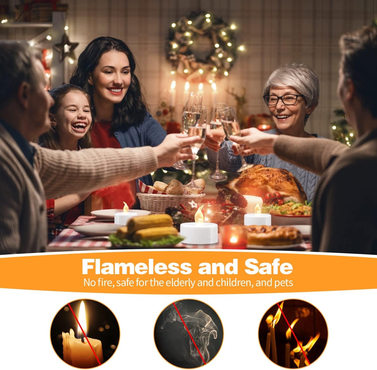 Bulk 12/24/50/100/200/400 Pack LED Flameless Battery Operated Tea Lights Candles for Events and Parties Decoration Wholesale