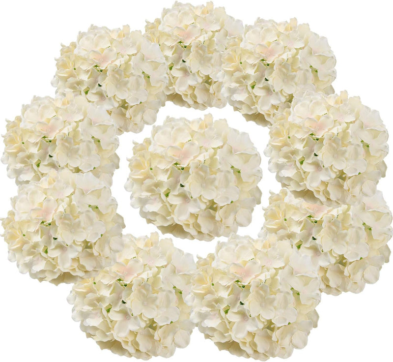 10 Pcs Silk Hydrangea Heads Artificial Flowers Blueberry Blue 4 Inch Realistic for Wedding Home Decor