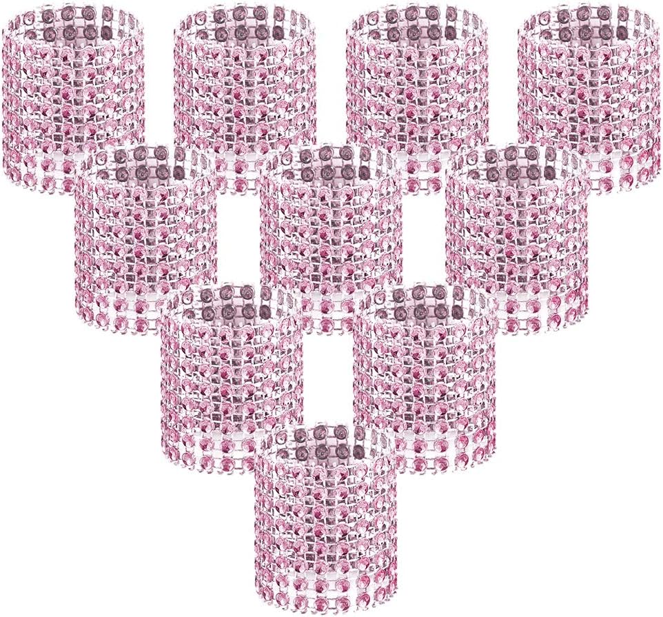 Bulk 50 Pcs Water Diamond Napkin Rings: Sparkling Decor for Table Settings Weddings Dinners Holiday Parties and Family Gatherings Wholesale