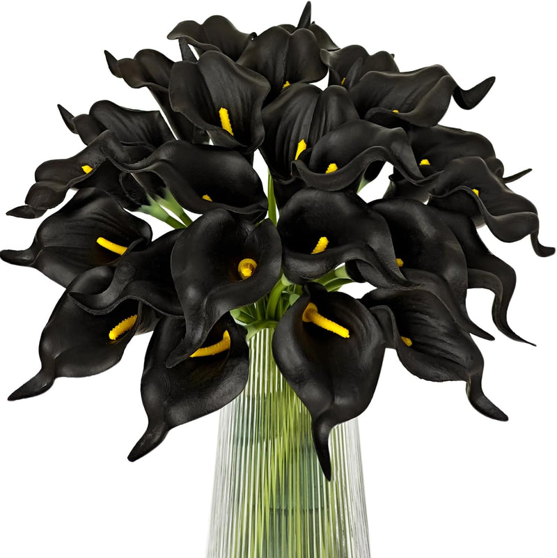 12 Pcs Artificial Calla Lilies Bouquet Stems, 12 Inch Velvety Teal Blue Silk Flowers for Wedding and Home Decor