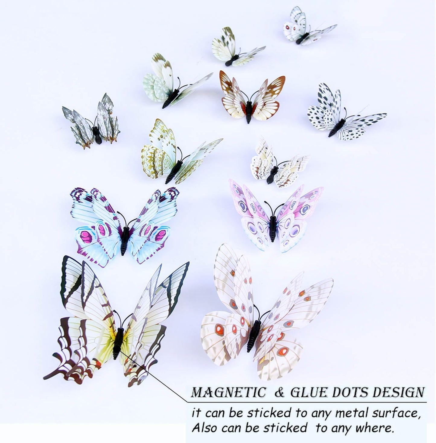 Bulk 24/48 Pcs 3D Butterfly Wall Decor Featuring Magnets, Perfect for Party Decorations Wholesale