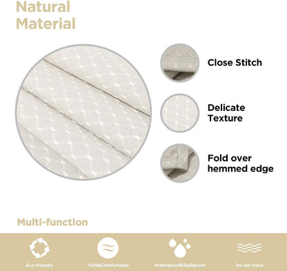 Bulk Solid Plaid Jacquard Spring Tablecloth Wrinkle and Water Resistant, Contemporary Woven Decorative Table Cover for Holiday Events Wholesale