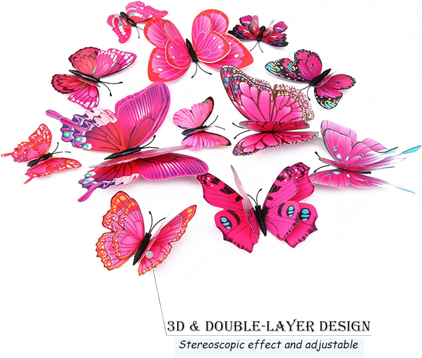 Bulk 24/48 Pcs 3D Butterfly Wall Decor Featuring Magnets, Perfect for Party Decorations Wholesale